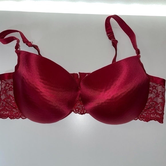 Cacique Plunge Bra Lace Red Lace Adjustable Straps - Picture 1 of 3